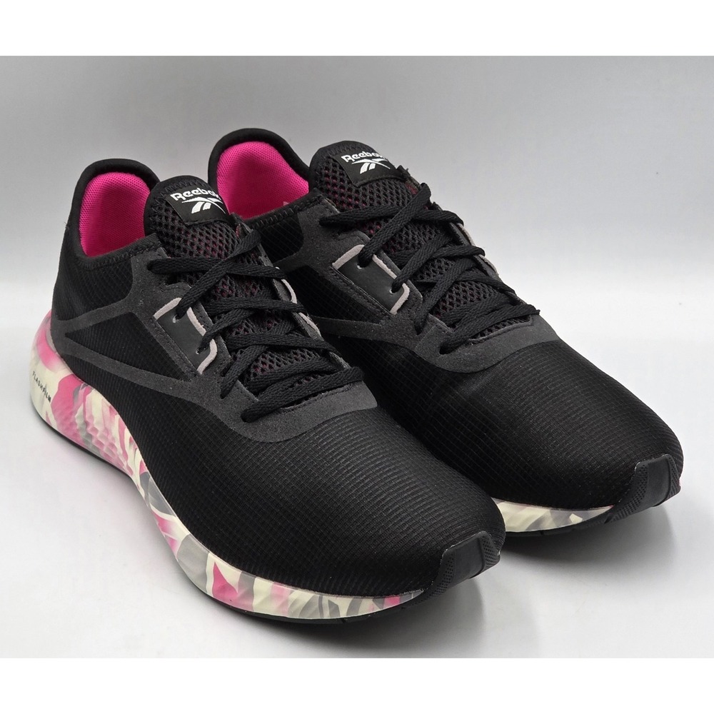 Reebok Flashfilm 3.0 Womens 12 Black‎ Grey Pink Running Shoes FU8747